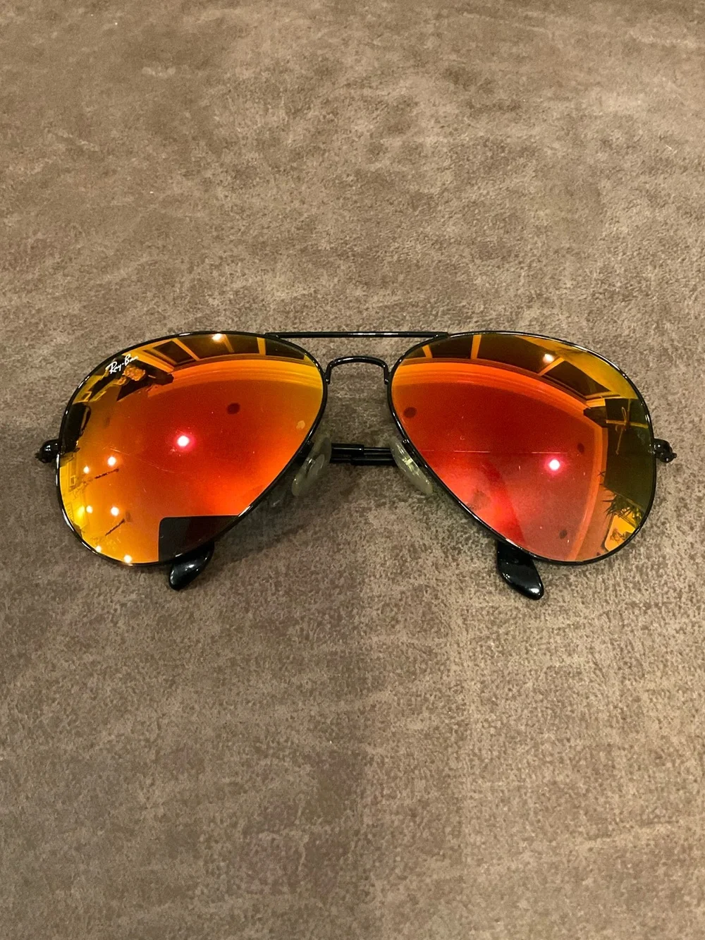 Ray-Ban Aviator Sunglasses Red/Orange Mirror Lenses